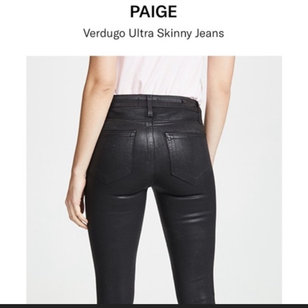 PAIGE Women’s Black Leather Skinny Jeans